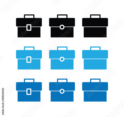 briefcase icon set. suitcase icon. luggage or briefcase symbol, vector illustration