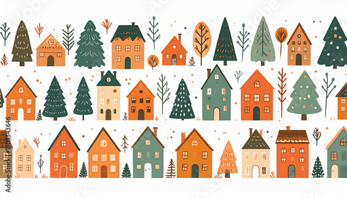 Warm Terra Cotta & Sage Doodle Icons for Real Estate Ad
