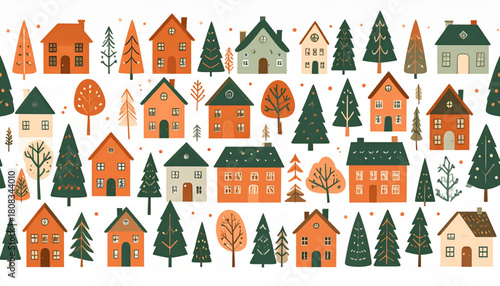Warm Terra Cotta & Sage Doodle Icons for Real Estate Ad
