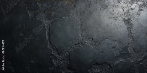 Dark abstract grunge wall texture background with black smoke and old dirty surface pattern