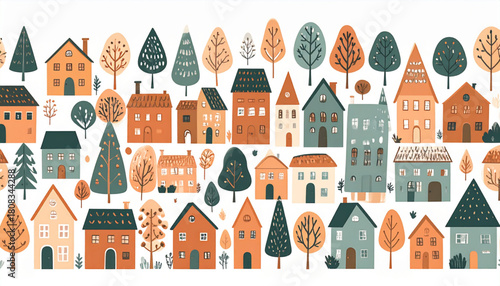 Warm Terra Cotta & Sage Doodle Icons for Real Estate Ad
