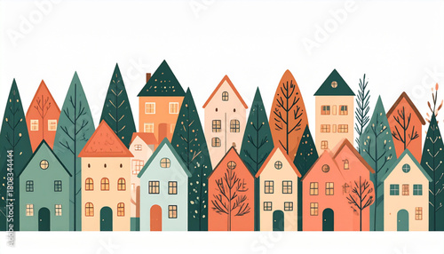 Warm Terra Cotta & Sage Doodle Icons for Real Estate Ad