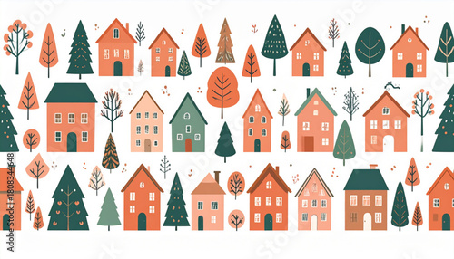 Warm Terra Cotta & Sage Doodle Icons for Real Estate Ad