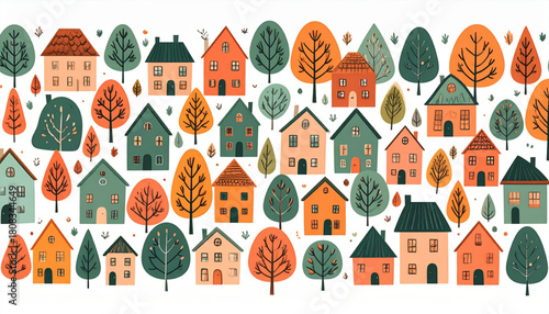Warm Terra Cotta & Sage Doodle Icons for Real Estate Ad