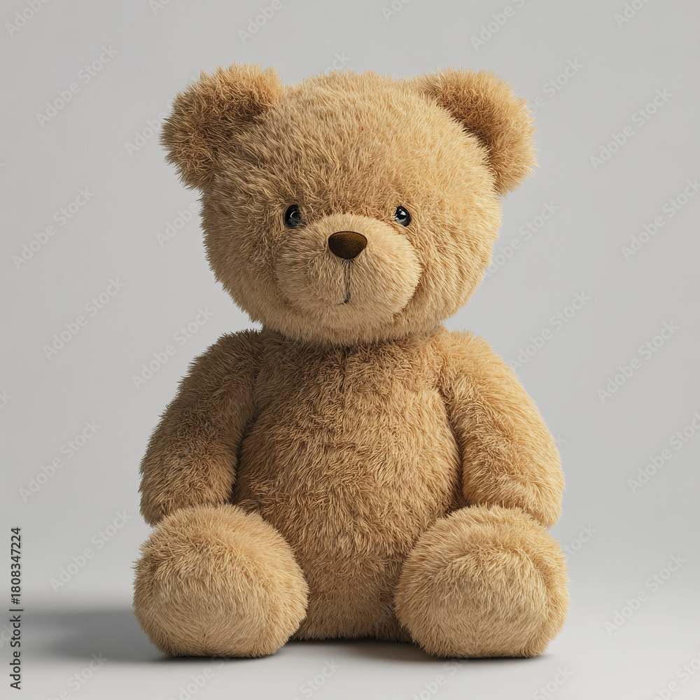 Obraz premium Adorable soft brown teddy bear with fluffy texture