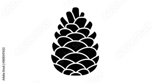 Downloadable vector graphic of a pine cone silhouette for christmas and autumn designs and decorations