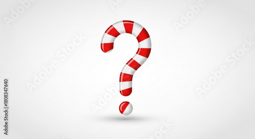 Candy cane question mark illustration for christmas holiday season design and festive winter celebration icon