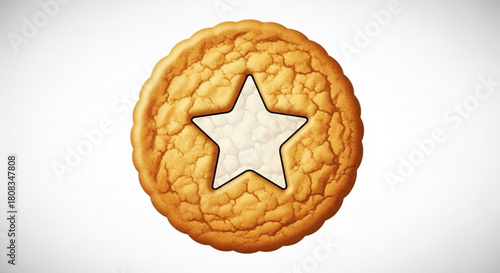 Delicious star shaped cookie vector illustration for baking recipes and holiday treat designs and celebrations