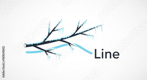 Winter branch with icicles vector illustration for christmas and new year designs and seasonal graphics use