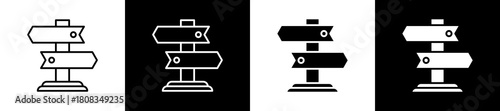 Choice icon variations in line and glyph style on black and white background