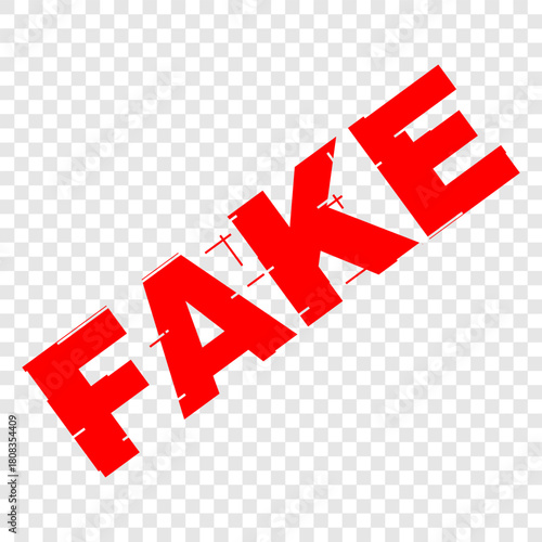 FAKE, red rubber stamp vector