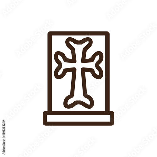 Ornate Armenian Cross Icon Symbolizing Faith and Heritage within a Simple Frame Design