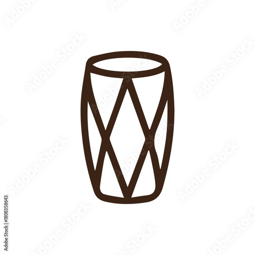 Stylized Percussion Instrument Outline Vector Art Simple Geometric Design Element