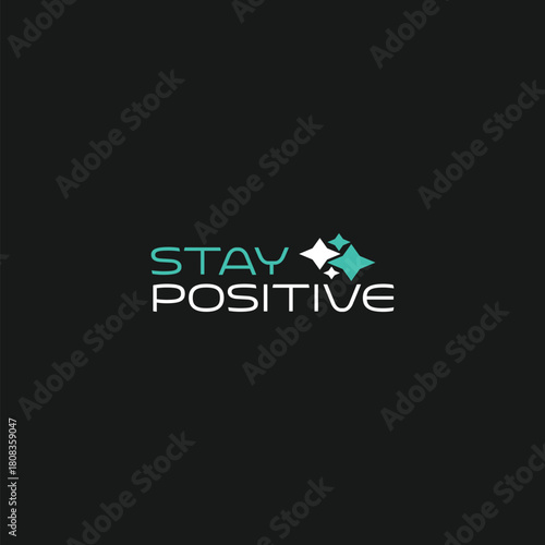 Stylish black t shirt with a modern graphic design featuring the word positive in a vibrant green and silver font
