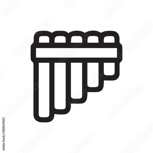 Minimalist Panpipes Icon Representing Ancient Wind Instrument Music