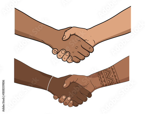 Handshake Illustration of Two People Shaking Hands
