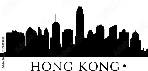 Hong Kong city skyline silhouette