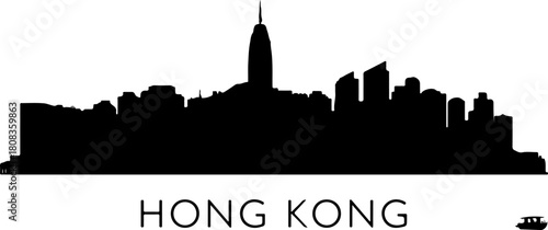 Hong Kong city skyline silhouette
