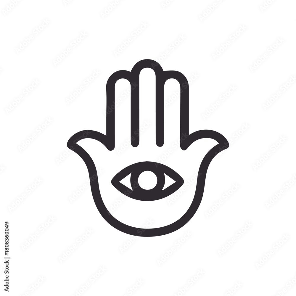 Fototapeta premium Mystical Hamsa Hand with Eye Symbolizing Divine Protection and Good Fortune