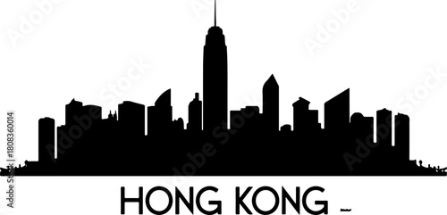 Hong Kong city skyline silhouette