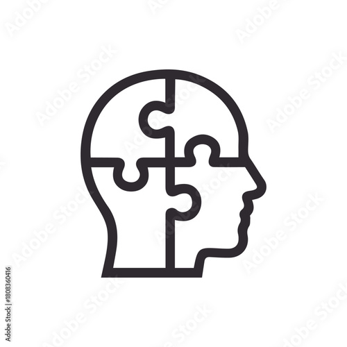 Visualizing Complex Thought a Head Composed of Four Interlocking Puzzle Segments