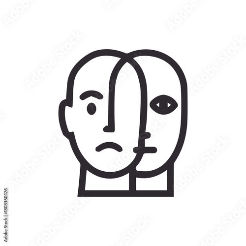 Symbolic Portrayal of Emotional Contrast and Hidden Feelings in a Minimalist Design