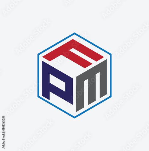 fpm logo design vector, fpm letter mark logo design, word mark fpm logo design, box logo fpm, unique and creative text
