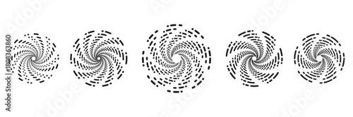 Simple sunburst circles collection. Black radial stripe elements pack. Set of round rays and beams. Geometric stars pack. Vector illustration concept for banner, badge, sticker, poster.