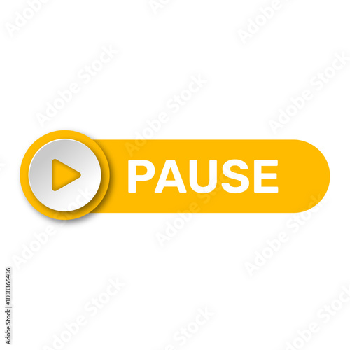 Yellow Pause Button Icon with Rounded Shape