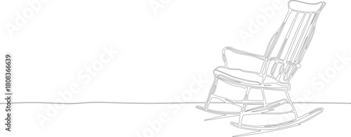 vector illustration of a metal wire is connected with chairs continuous line art or silhouette design.