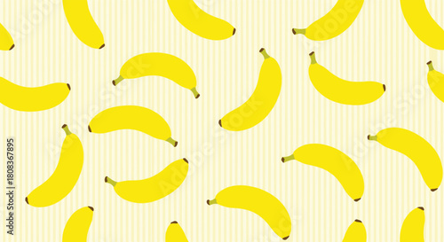 Fresh yellow banana pattern design, perfect for adding a vibrant and healthy touch to your next project with a fun, tropical vibe and cheerful feel.