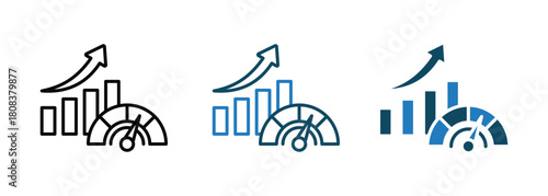 Performance Metrics icon line vector