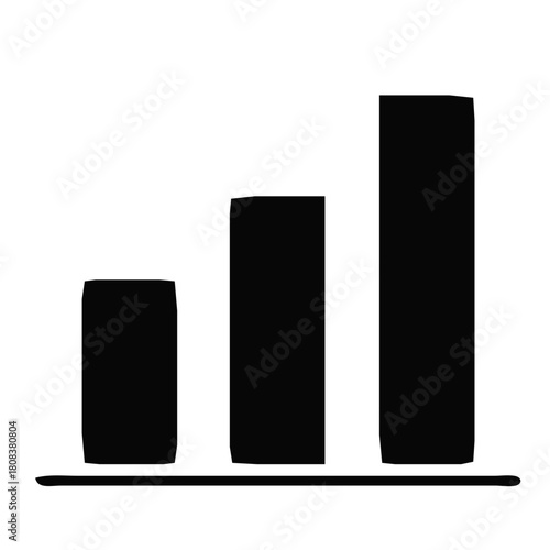 Simple Bar Graph Icon or Bar Chart Doodle Illustration
