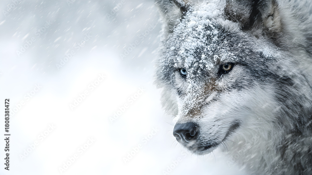 Fototapeta premium wolf in the snow