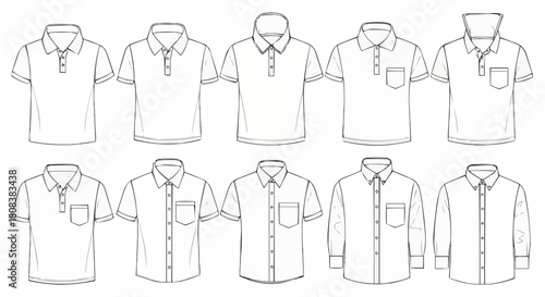 Collection of Mens Shirt Designs - Polo and Button-Down Styles.