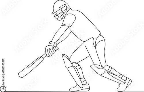 a cricket batsman hitting straight vector art