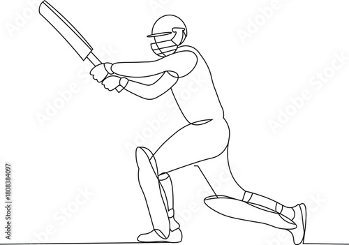 A cricket batsman hitting straight