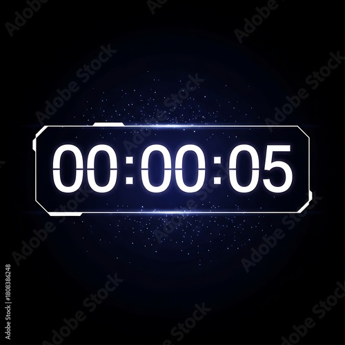 Five seconds countdown timer for vibrant presentation