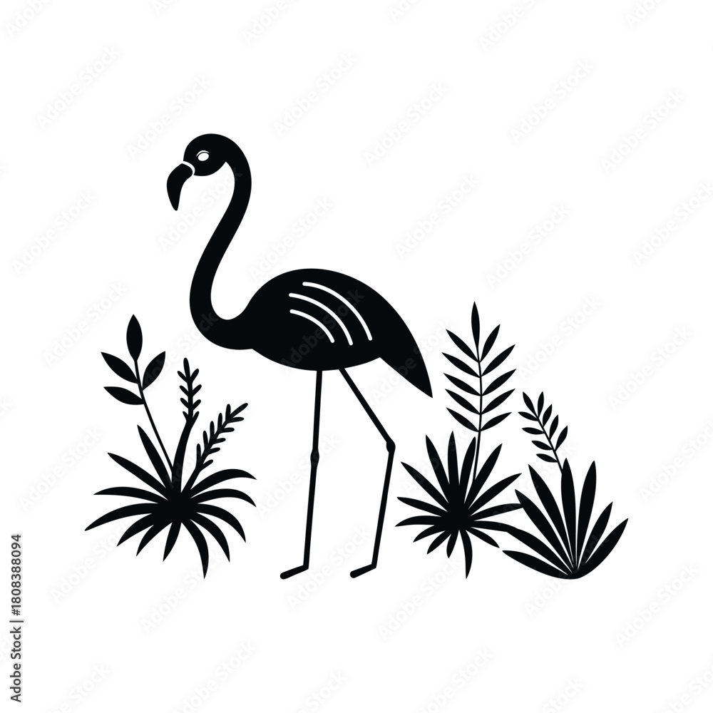 Obraz premium flamingo silhouette vector illustration