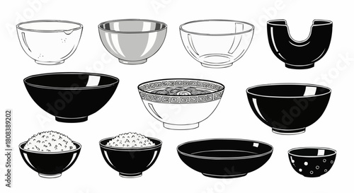 Collection of Various Ceramic and Glass Bowls.