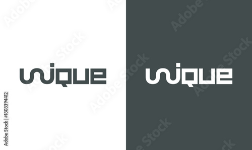 Modern Unique typographic logo design featuring a creative, stylized letter form layout with bold geometric shapes.