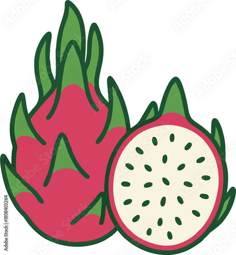 Dragon Fruit Flat Icon