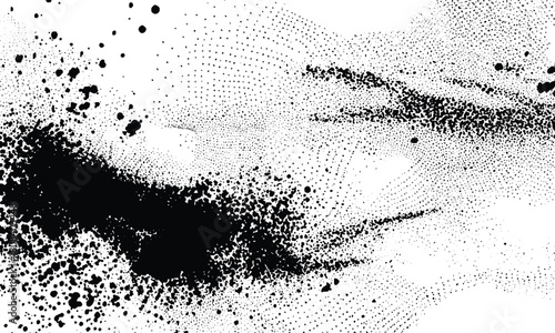Abstract vintage stone, concrete, dirt, noise surface pattern. Grunge halftone background Vector, black and white error glitch art design grunge background Dot pop art comic sport style vector .	