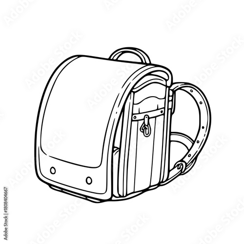 Japanese randoseru school backpack cute illustration