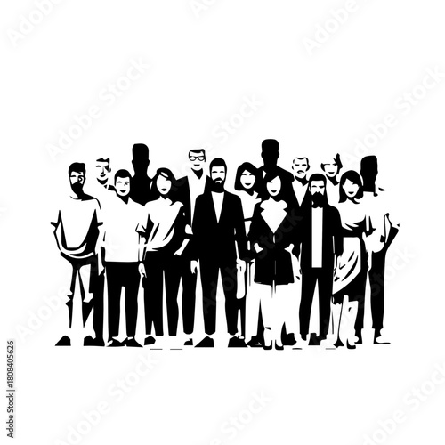 Diverse People Group Gathering A Collection of Individual Silhouettes in Harmony
