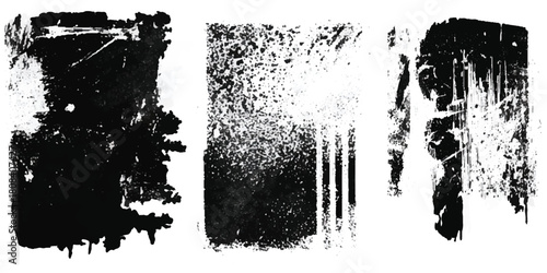 Abstract design with bundle of different ink brush strokes .Paintbrush set template. Grunge brushes collection. Brush stroke paint border in ,Dirty textures of banners, boxes, frames, Painted texture	