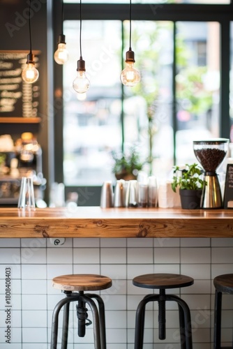 Warm and Inviting Coffee Shop Interior 