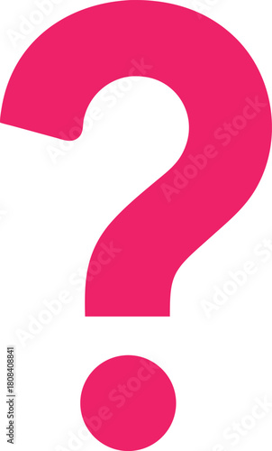 A bright pink question mark symbol with a dot isolated on a