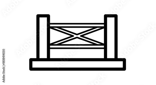 Minimalist Garden Fence Design: A simple, geometric illustration depicts a section of wooden fence, perfect for adding a touch of rustic charm to any outdoor space.