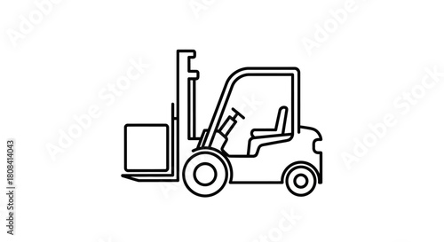 Forklift at Work: An illustrative view of a forklift at work, its silhouette standing against a clear background, epitomizing the industrial world's efficiency.
